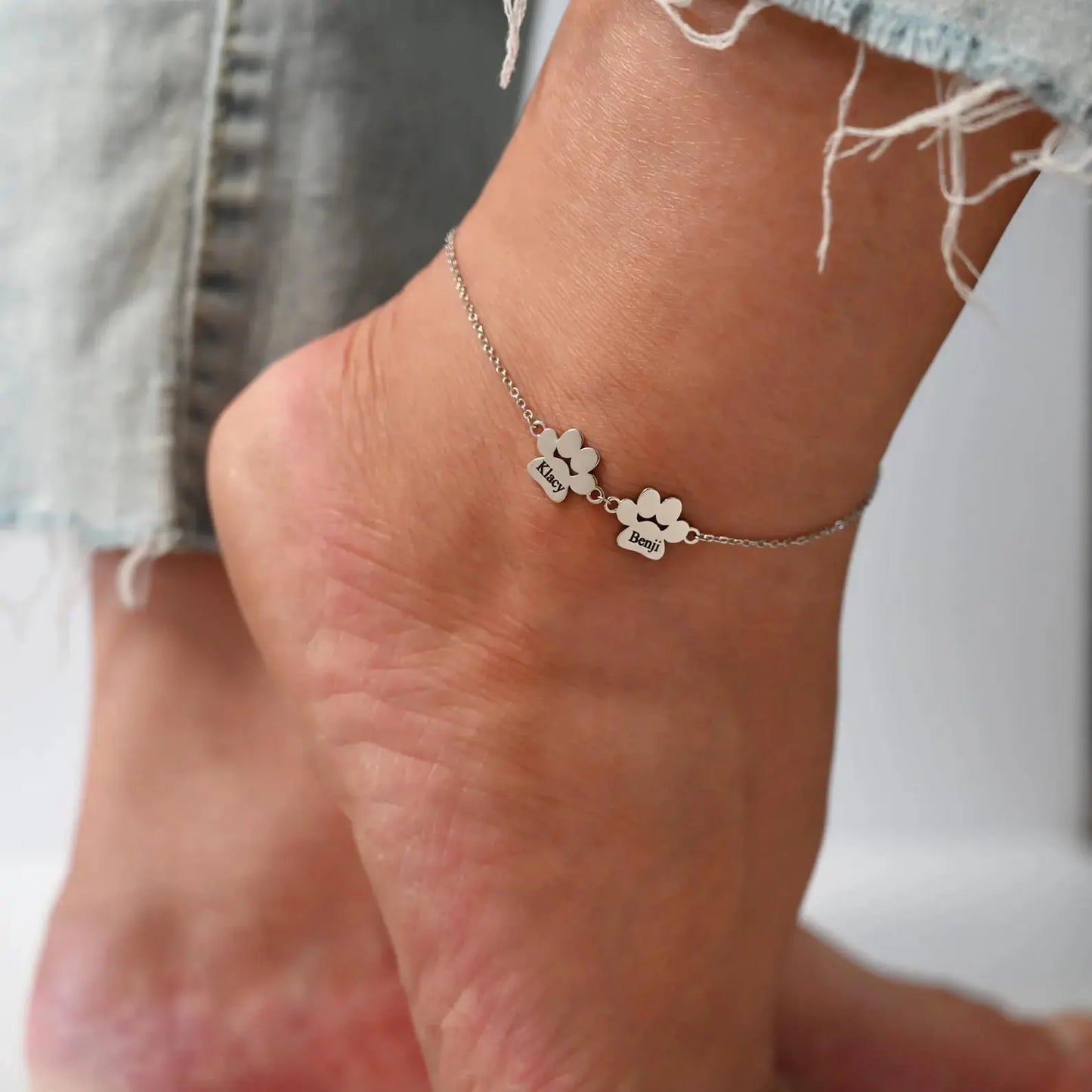 Custom Paw Name Anklet