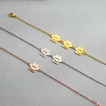 Custom Paw Name Anklet