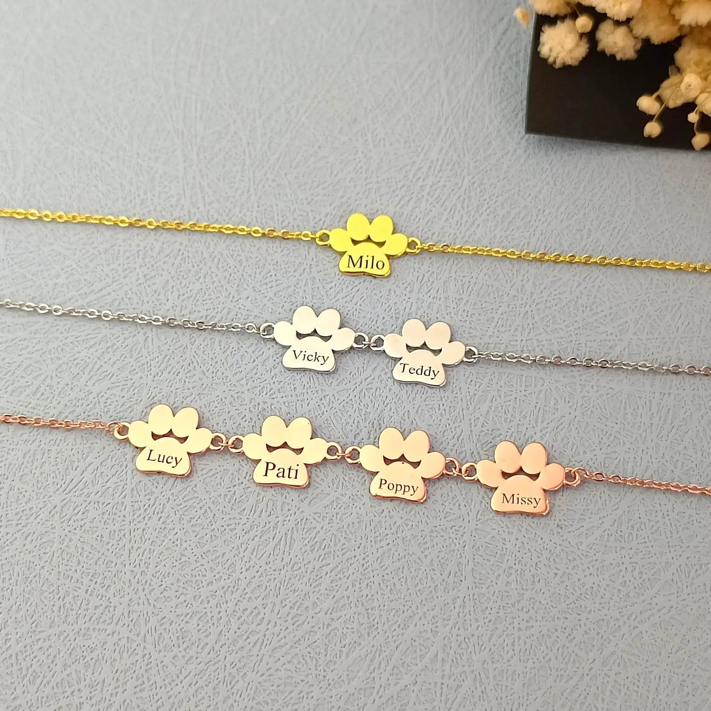 Custom Paw Name Anklet