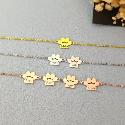 Custom Paw Name Anklet