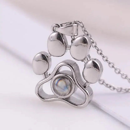 Custom Photo Projection Paw Necklace