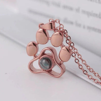 Custom Photo Projection Paw Necklace