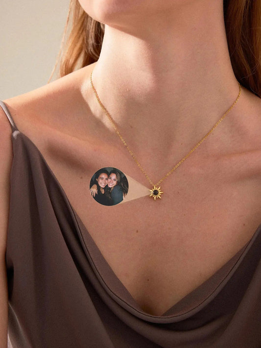 Custom Sun Photo Projection Necklace