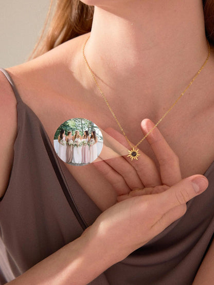 Custom Sun Photo Projection Necklace