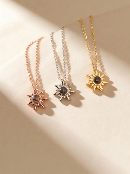 Custom Sun Photo Projection Necklace