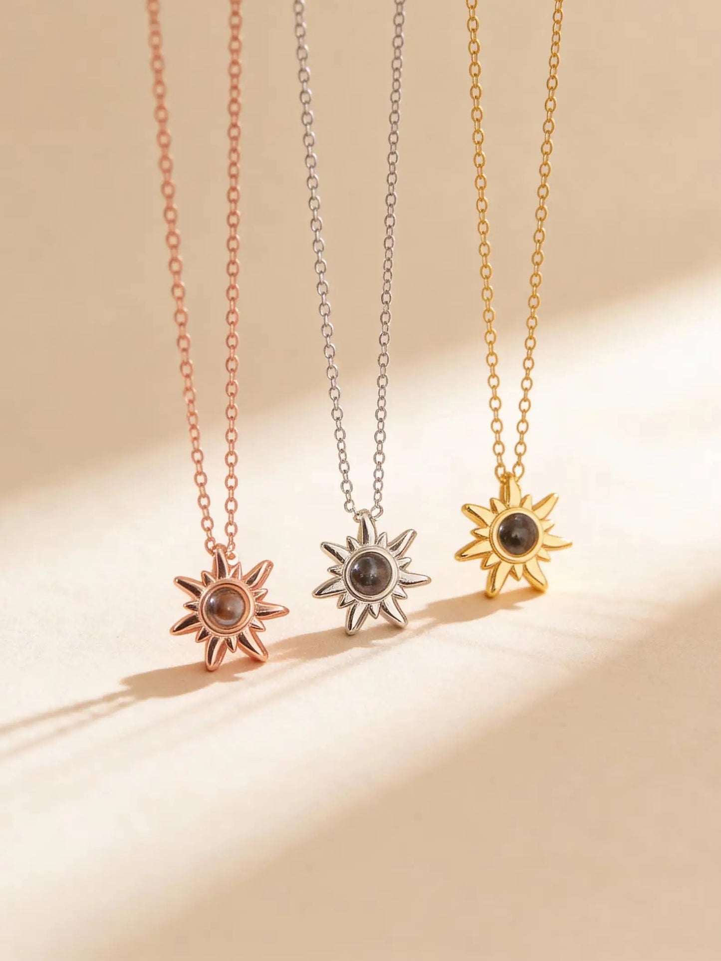 Custom Sun Photo Projection Necklace