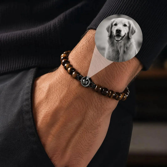 Custom Tiger Eye Photo Projection Bracelet