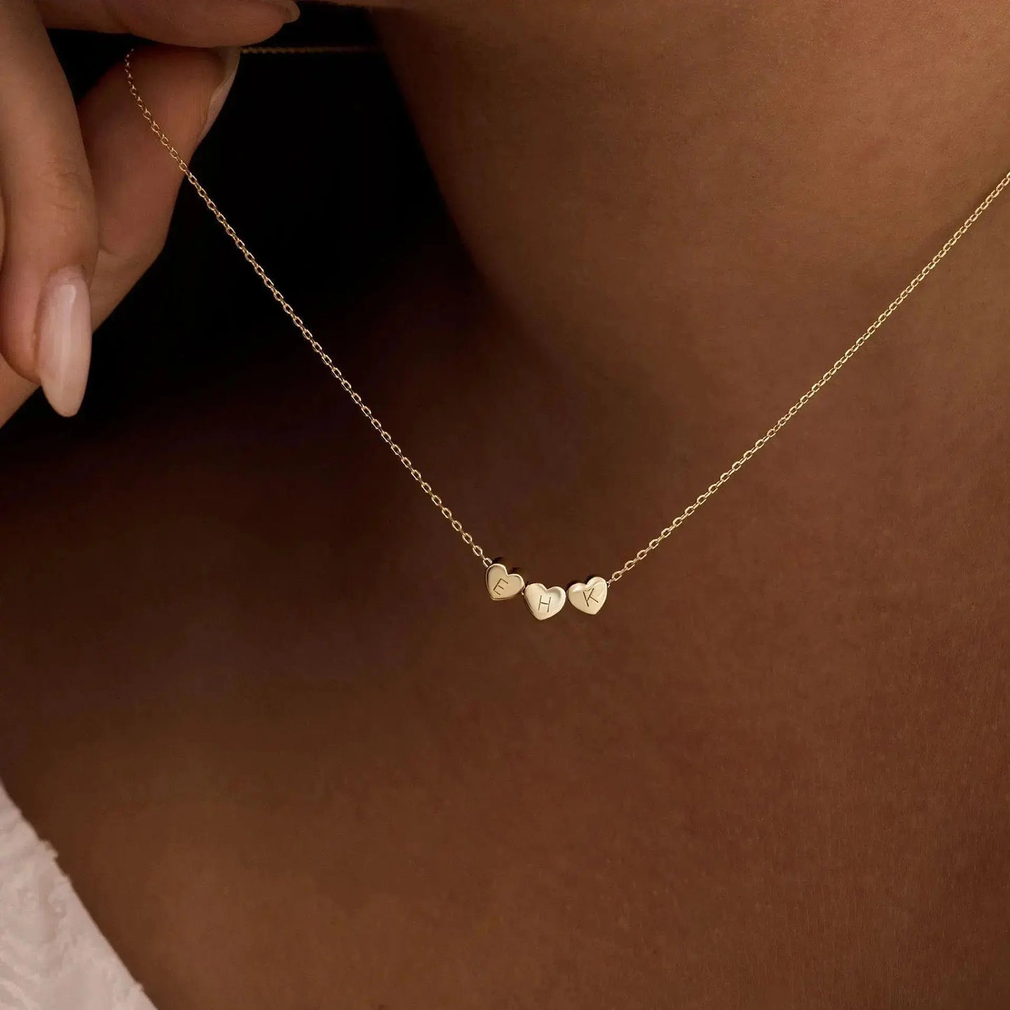 Custom Heart Initial Necklace