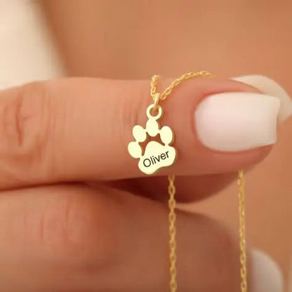 Custom Paw Name Necklace