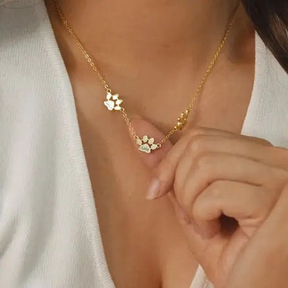 Custom Paw Name Necklace – Separate Paws