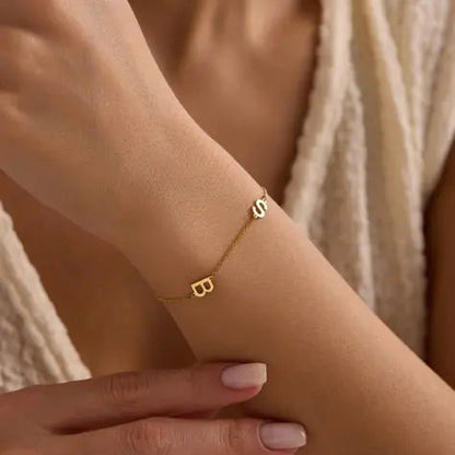 Custom Sideways Initial Bracelet