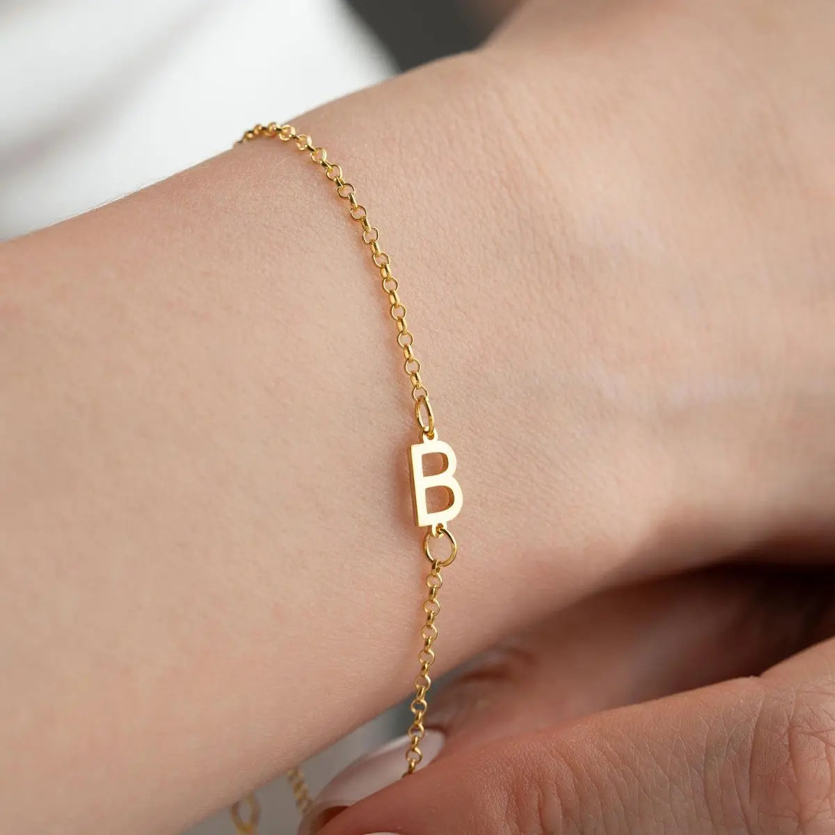 Custom Sideways Initial Bracelet