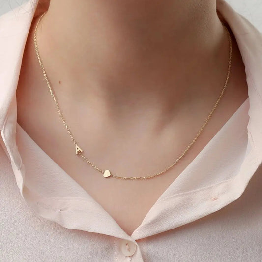 Custom Sideways Initial Necklace