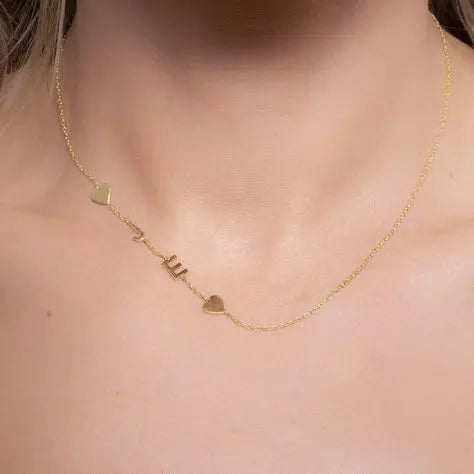 Custom Sideways Initial Necklace