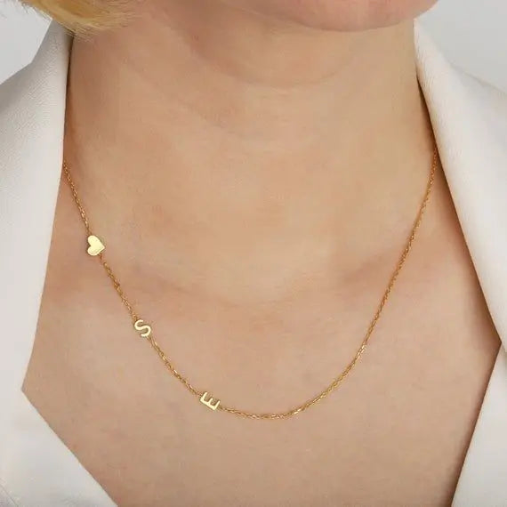 Custom Sideways Initial Necklace