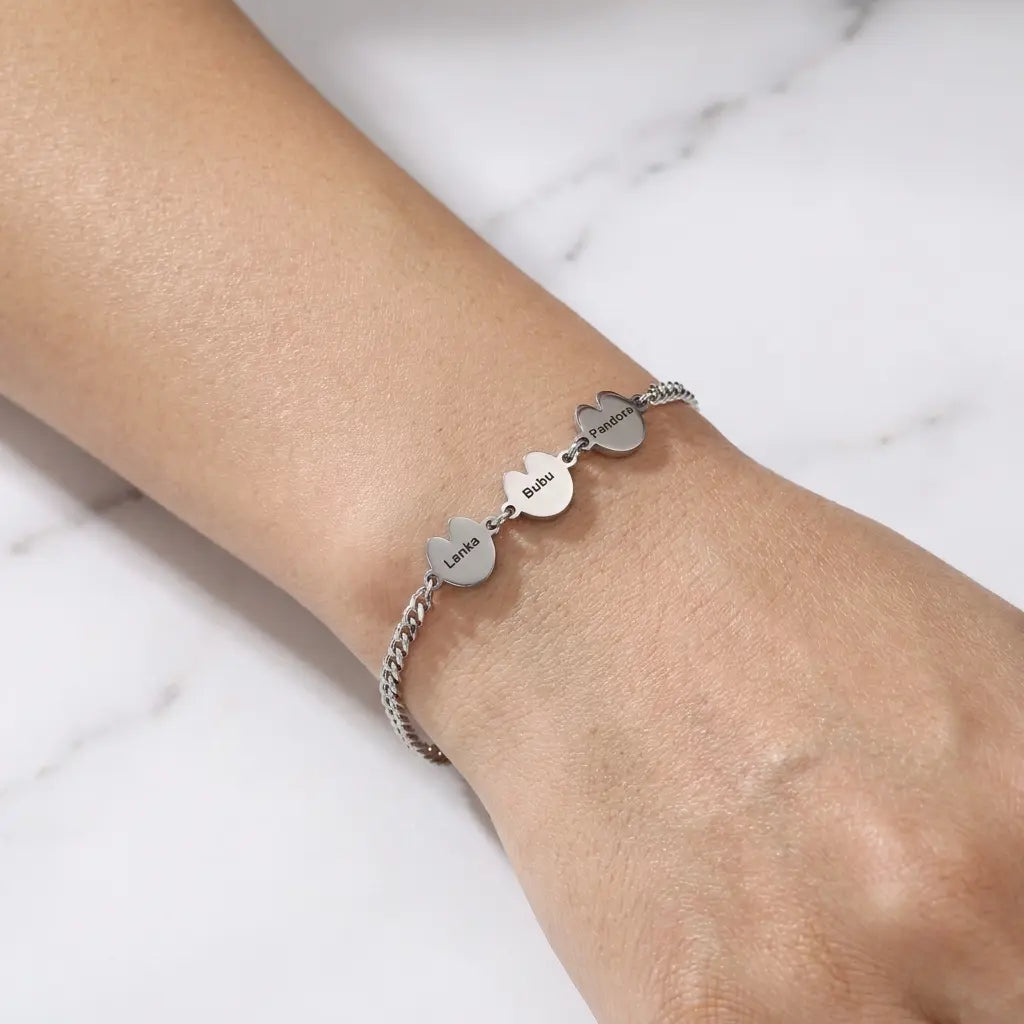 Custom Horse Hoof Engraved Name Bracelet (unisex)