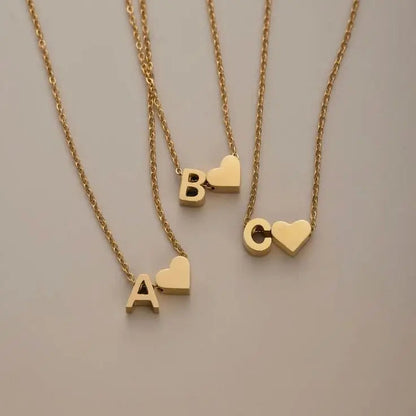 Heart Initial Necklace