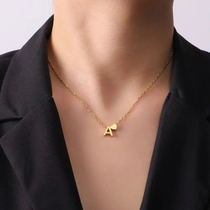 Heart Initial Necklace