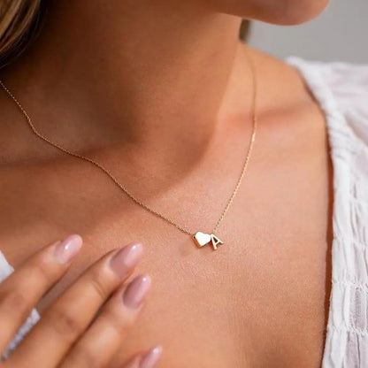 Heart Initial Necklace