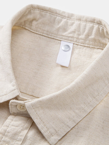 Elegant Men’s Linen Shirt with Pocket and Button