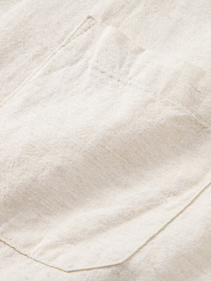 Elegant Men’s Linen Shirt with Pocket and Button