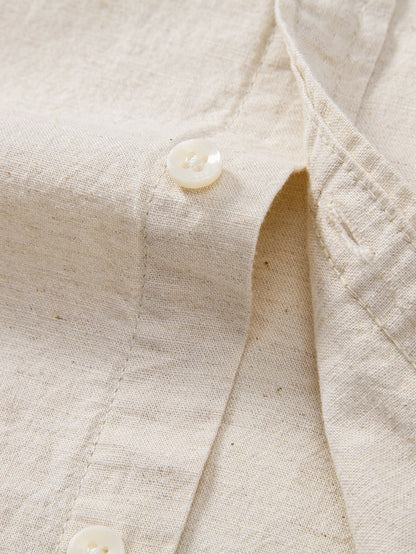 Elegant Men’s Linen Shirt with Pocket and Button