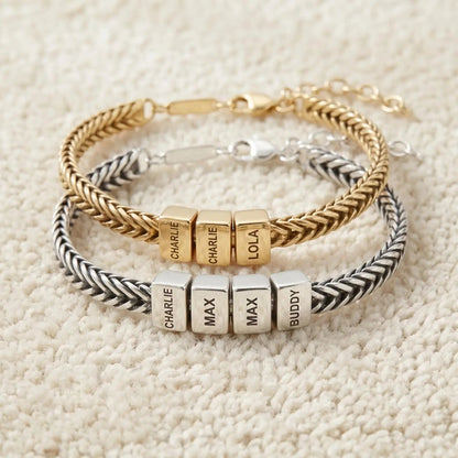 Men's Personalized Paw Print Bracelet — Custom Pet Names