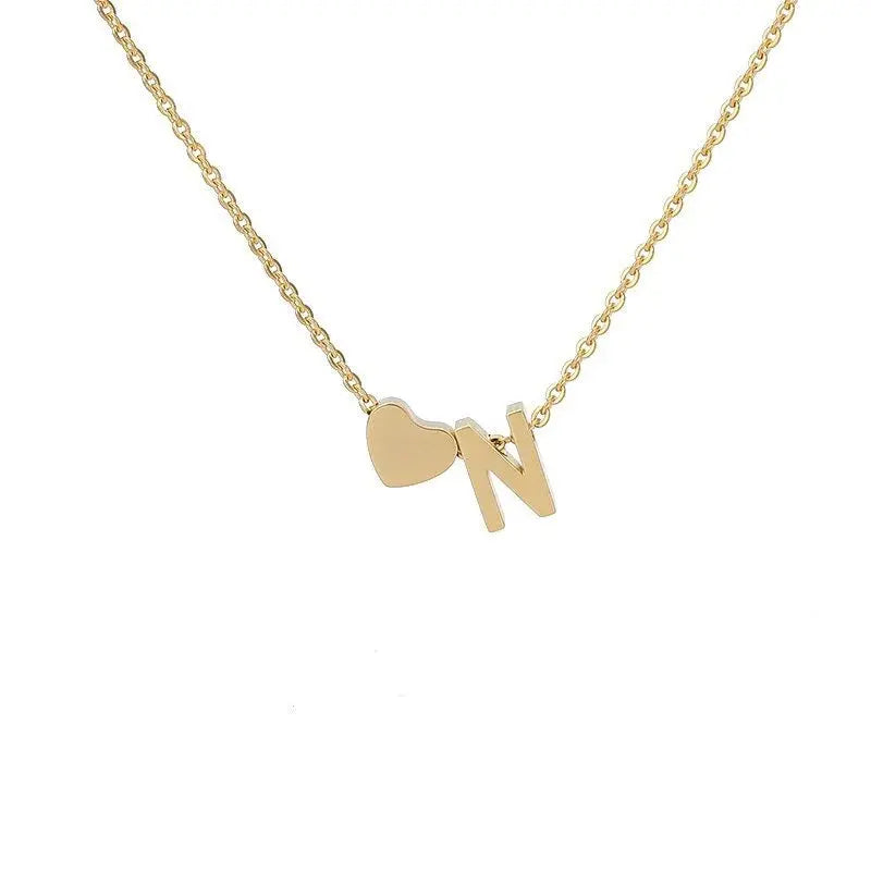 Heart Initial Necklace