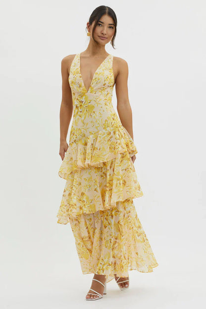 Freya | Elegant floral midi dress