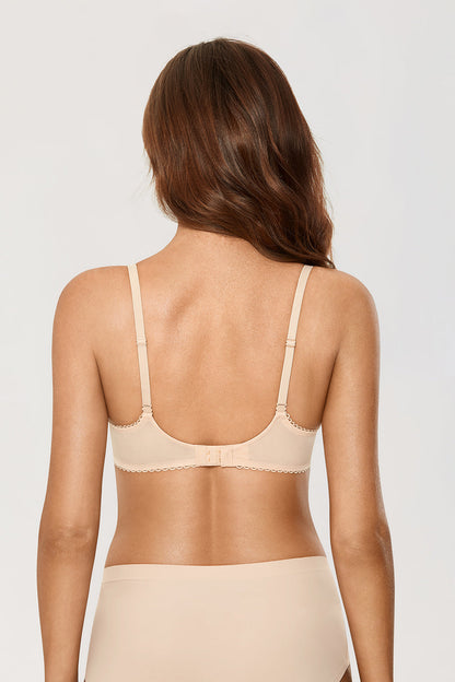 Lace push-up balconette bra - Beige
