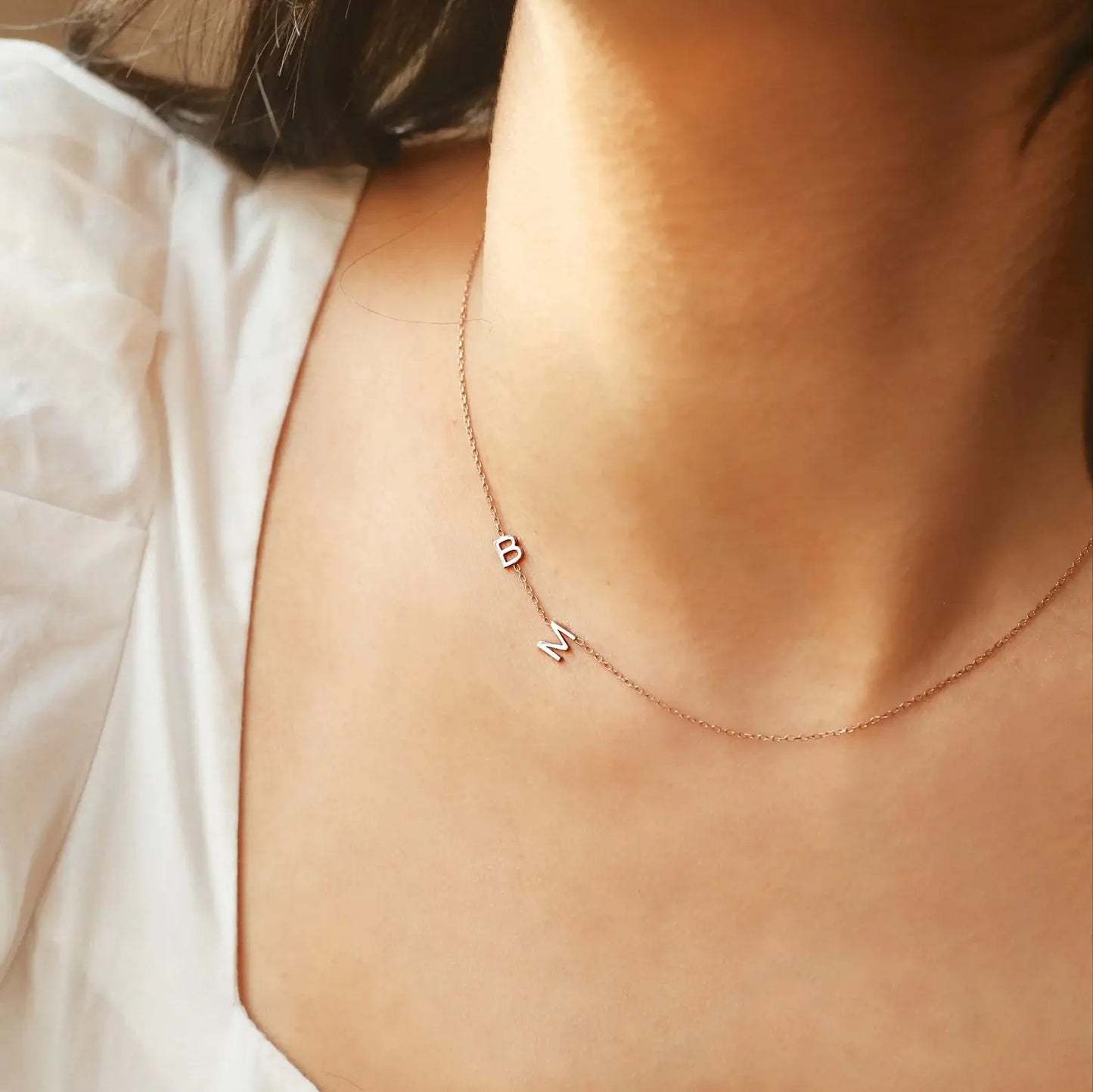 Custom Sideways Initial Necklace