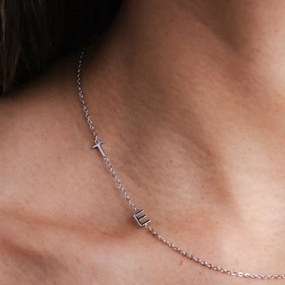 Custom Sideways Initial Necklace
