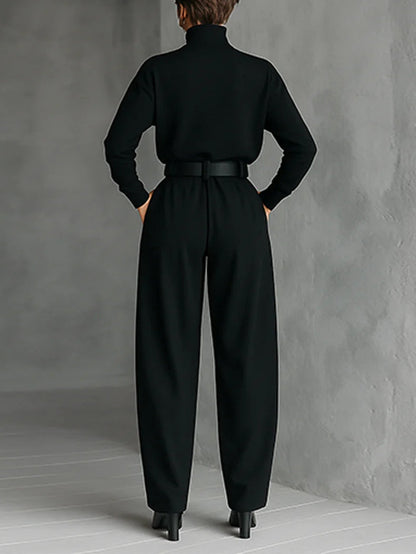 Lisa | Black 2-piece set with belt