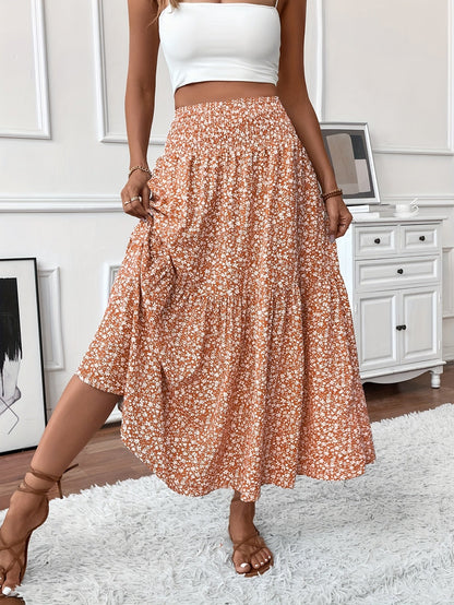 Feminine Elena Ditsy Floral Midi Skirt