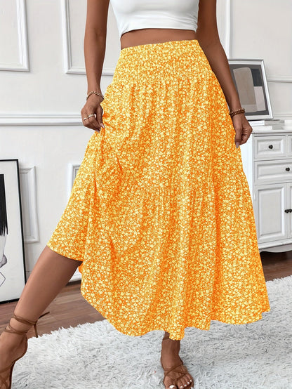Feminine Elena Ditsy Floral Midi Skirt