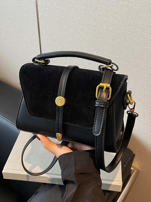 AVANLIE | Trendy Contrast Stitching Small Square Shoulder Bag