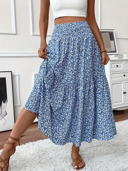 Feminine Elena Ditsy Floral Midi Skirt