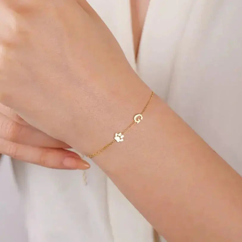 Custom Sideways Initial Bracelet