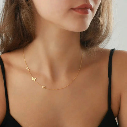 Custom Sideways Initial Necklace